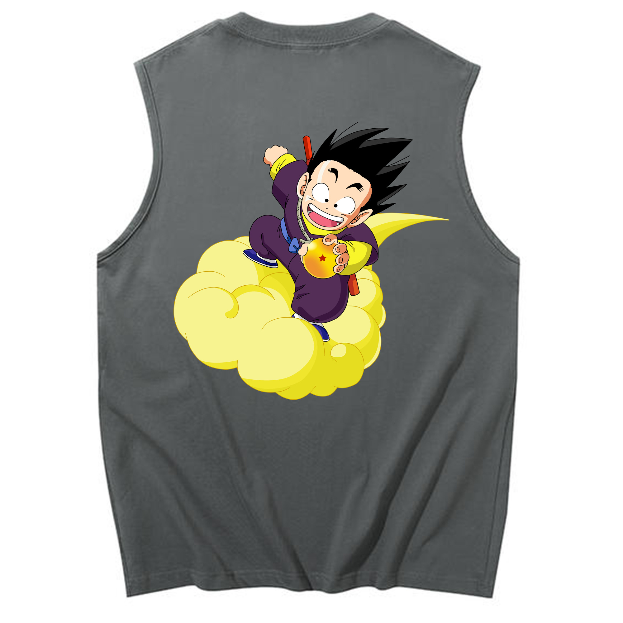 （画像用） ドラゴンボール 孫悟空（そん ごくう）Son Goku カカロット DRAGON BALL Kakarotto コットン100％タンクトップ（背面プリント）